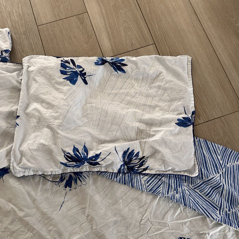 Yves Delorme Florida Duvet Cover Queen 100% Cotton 87x99 + Shams Palm - Picture 5 of 13